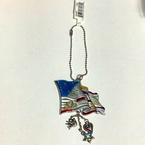 NWT GANZ Color Car Charm American Patriotic Flag